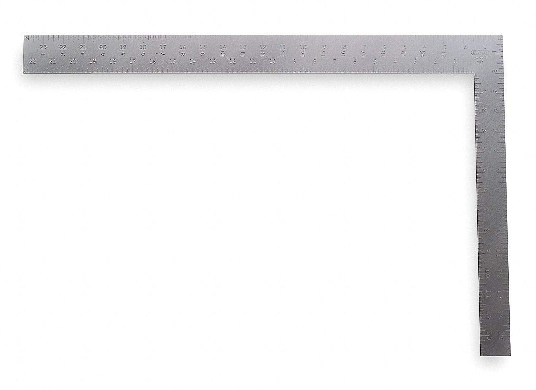 24 in. Flat Steel Carpenter's Square by STANLEY – One Size, Alloy Steel, Silver, Model 45-500