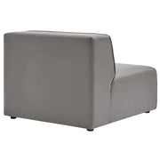 Mingle Vegan Leather Sectional Sofa Armless Chair in Gray by Modway – Armless Chair, Polyvinyl Chloride, Grey, Model EEI-4623-GRY