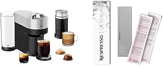 Nespresso Vertuo Pop+ Deluxe Coffee and Espresso Maker by De'Longhi with Milk Frother, Silver Descaling Kit