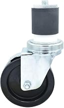 BK Resources 4" Polyolefin 2" Expanding Stem Swivel Caster for Work Tables with Top Lock Brake, NSF, 300lb Capacity Per Wheel