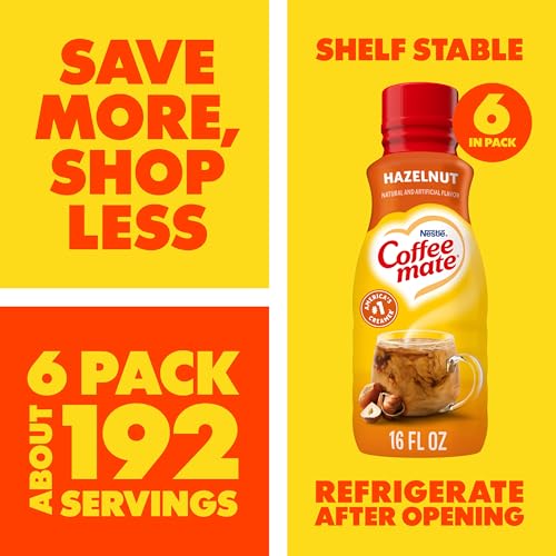 Coffee Mate Hazelnut / 16 Fl Oz (Pack of 6) / 6 Beverages