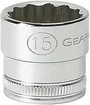 GEARWRENCH 3/8" Drive Standard Metric Socket 15mm, 12 Point - 80491
