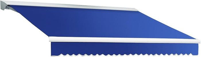 Awntech 20-Feet Destin LX with Hood Right Motor/Remote Retractable Acrylic Awning, 120-Inch Projection, Blue