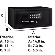 Black Steel Safe with Card Swipe Reader and Digital Keypad Lock by SentrySafe – 0.4 Cubic Feet, 0.41 cubic_feet, Alloy Steel, Black, Model H060ES