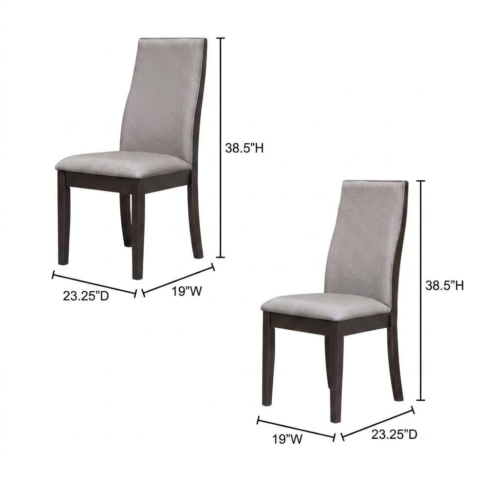 Polyester Upholstered Dining Chairs Set of by Furnifact – Upholstered, Grey, Pack of 2