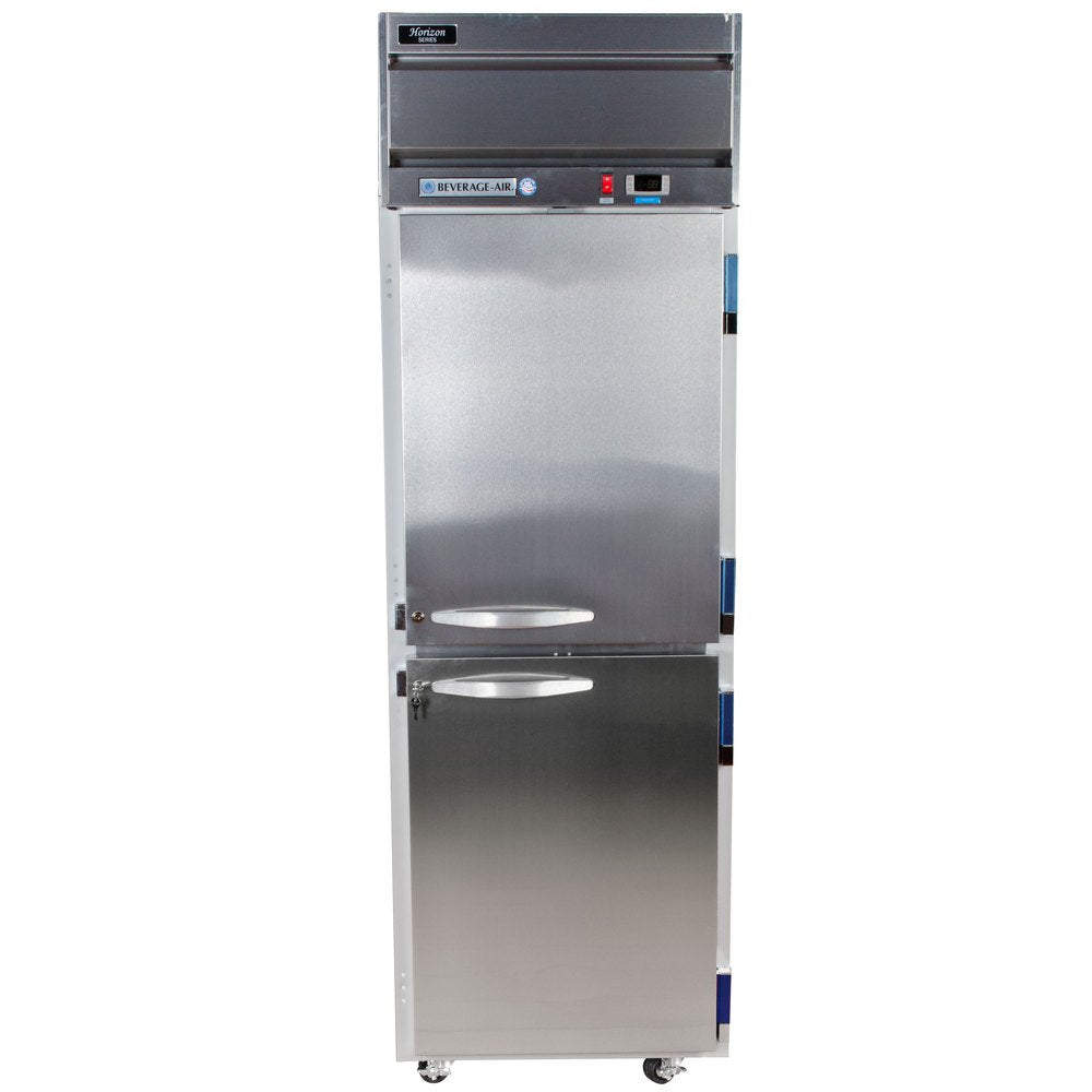 Beverage-Air 26" Horizon Series One Section Solid Half Door Reach-In Freezer 24 cu.ft. capacity Stainless Steel Front Gray Painted Sides Aluminum by Beverage Air – Model HF1-1HS