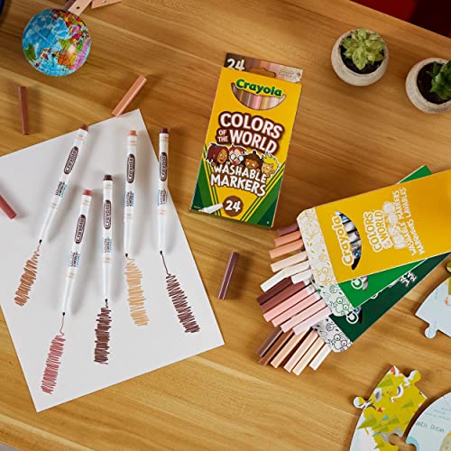 Crayola 24 Count (Pack of 2) / Almond, Golden, Rose / Fine Line Coloring Pens & Markers