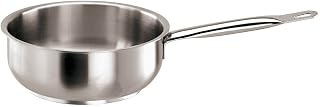 PADERNO World Cuisine Stainless Steel Saucier Pan, Large, Gray