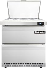SW32-12M-FB-D Mighty Top Sandwich Unit, 32" W, With 12 Pan Top Openings, Front Breathing & Drawers