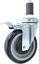 BK Resources 5" Polyurethane 1-1/4" Expanding Stem Swivel Caster for Work Tables with Total Lock Brake, NSF, 300lb Capacity Per Wheel