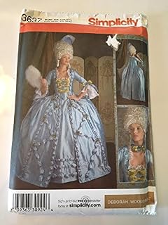 Simplicity 3637 Sewing Pattern, Misses' 18th Century Gown, Size KK (8,10,12,14)