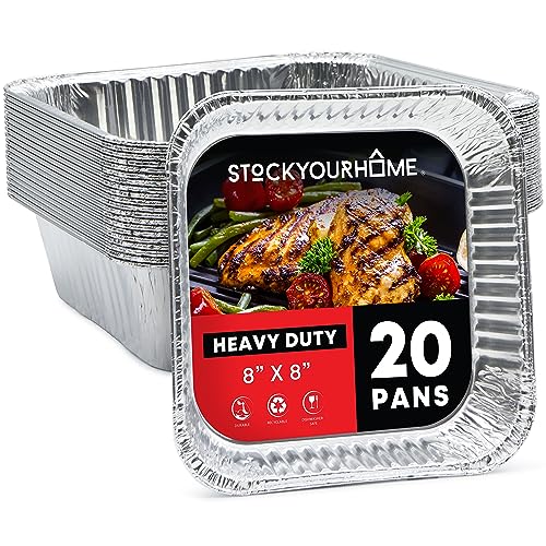 Stock Your Home 20 Pack / Silver / Pans Disposable Cookware