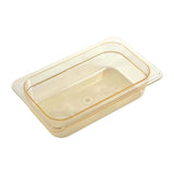 1/4 GN High Heat Food Pan by Cambro – 1.7 liters, Plastic, Amber, Model DW489