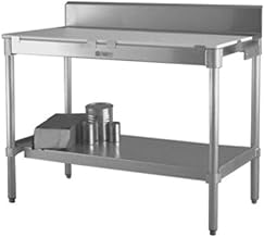 30PBS84KD Work Table, Knock Down, 30" x 84", Poly Top, 6" Stainless Backsplash