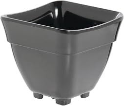HUBERT 1/6 Size Curveware Pan Black Melamine - 5 1/2"L x 5"W x 5"D