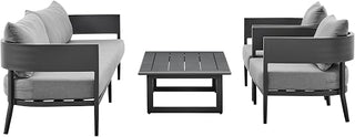 Armen Living Menorca Aluminum Outdoor Coffee Table in Dark Gray