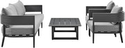 Armen Living Menorca Aluminum Outdoor Chair in Dark Gray