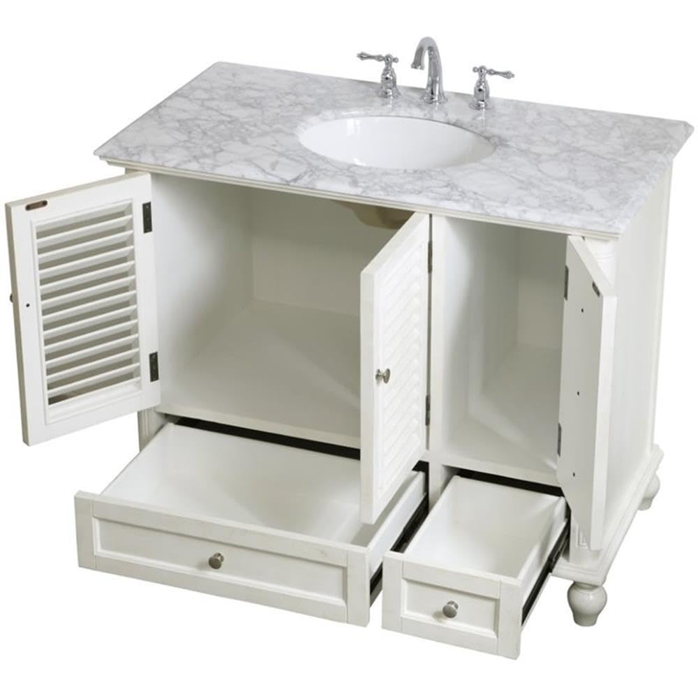 Elegant Decor 42" - Single / White / Contemporary Wheel Care