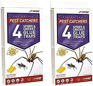 JT Eaton J T Eaton 844 Pest Catchers Large Spider and Cricket Size Attractant Scented Glue Trap, 8 Traps