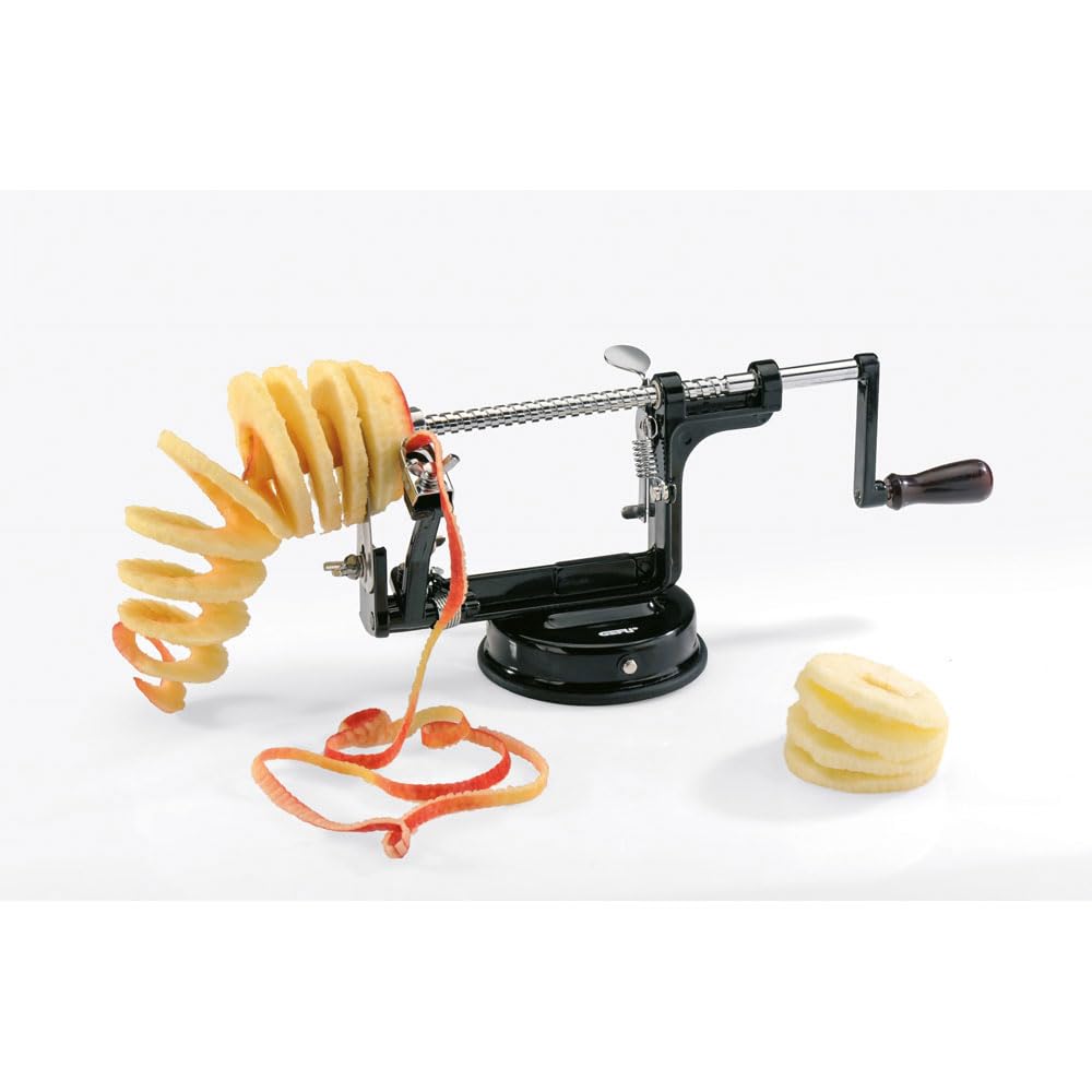 Apple Peeler by GEFU – One Size, Aluminum Stainless Steel, Black/Silver, Model GF13560