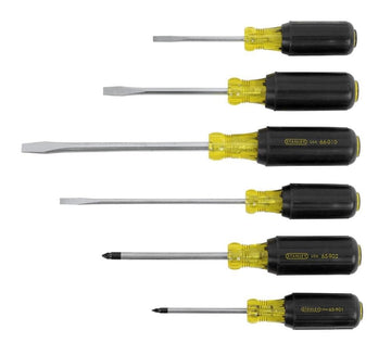 6 Piece Vinyl Grip Pro Screwdriver Set by STANLEY – One Size, Blend, Multi, Model 66-565