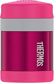 Thermos Stainless Steel Vacumm Insulated 10 Ounce Food Jar with Spoon, Pink