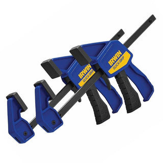 Q/G54122QC Quick-Grip Mini Clamp by IRWIN – 300mm, Carbon Steel Resin, Dark Blue/Black, Pack of 2, Model T54122EL7