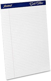 Ampad 20-072R Gold Fibre Perforated Pad, Size 8-1/2x11-3/4, White Paper, Narrow Ruling, 50 Sheets Per Pad, 60 Point Chipboard Backing, Pack of 12