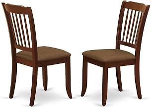 Furnifact Wood Dining Chair with Solid Frame, Wooden Kitchen Chair for Dining Room and Dining Table Chairs Set, Mahogany, Set of 2