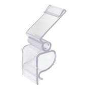 Clear Low-Profile Ratchet Style Sign Holder - 1"L by HUBERT – Polycarbonate, Clear, Pack of 25, Model 109069