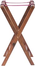 HUBERT Tray Stand with Solid Legs Dark Walnut Wood - 31" H