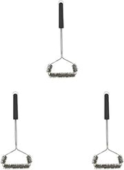 Farberware BBQ Stainless Steel Spiral Grill Brush, Woven, Stainless Steel Bristles, Includes Storage Ring (Pack of 3)
