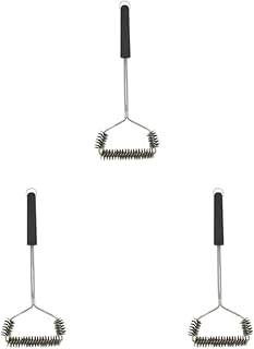 Farberware BBQ Stainless Steel Spiral Grill Brush, Woven, Stainless Steel Bristles, Includes Storage Ring (Pack of 3)
