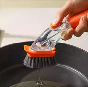 Splash-Proof Press Pot Brush - Multi-Functional Household Dormitory Kitchen Brushes (Red by Generic – Acrylonitrile Butadiene Styrene (ABS), Orange, Model AHN254200
