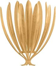 Hudson Valley Lighting Whitfield 1-Light Wall Sconce | Vintage Gold Leaf Leaf-Inspired Metal Fixture | Sculptural Botanical Wall Light | 1813-VGL