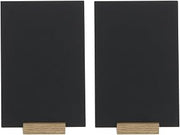 HUBERT Black Sign with Wooden Base - 4" L x 6" H