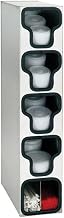 TLO-4SS Four Section Countertop Vertical Lid & Straw Organizer, 6 oz. to 44 oz. Lids, Stainless Steel, Black Polystyrene, 32-1/2" H x 6-1/2" W x 14" D