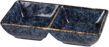 Yanco BL-4032 1.5 oz Blue Star Double Sauce Dish, Blue - Pack of 36
