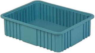 LewisBins Divider Box, 22-3/8" x 17-3/8" x 6", Light Blue, Lot of 4