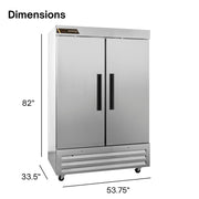 Traulsen (2) Solid Doors, Right Hinged / Silver / 1 Freezers