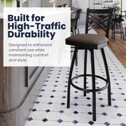 Flash Furniture Mocha Vinyl Seat/Black Metal Frame / Set of 1 / Traditional Barstools