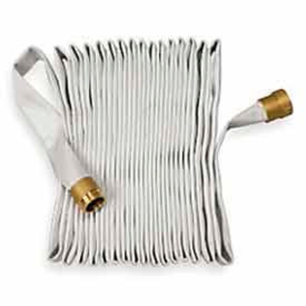 Moonflex Fire Hose Rack & Reel - 500 PSI - 1-1/2 in. X 50 Ft - Brass Coupling by Moon American – Polyester, Rubber, White, Model 1117-1550501