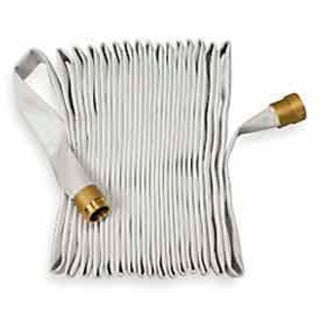 Moonflex Fire Hose Rack & Reel - 500 PSI - 1-1/2 in. X 50 Ft - Brass Coupling by Moon American – Polyester, Rubber, White, Model 1117-1550501