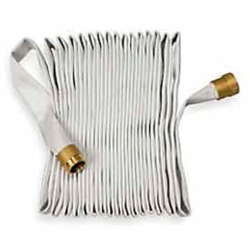 Moonflex Fire Hose Rack & Reel - 500 PSI - 1-1/2 in. X 50 Ft - Brass Coupling by Moon American – Polyester, Rubber, White, Model 1117-1550501