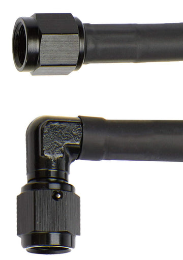 48" #4 Coated Braided Line -4 Straight / -4 90 Degree by Allstar Performance – 48 inches, Aluminum, Black, Model ALL48408