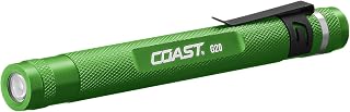 COAST® G20 Inspection Beam LED Penlight with Adjustable Pocket Clip and Consistent Edge-To-Edge Brightness, Green, 54 lumens