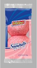 Mrs.Freshleys Creme Filled Pink Snowball Cake, 4.25 Ounce (Pack of 48)