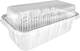 Handi-Foil 2 lb. Aluminum Foil Loaf Bread Pan Tin w/Dome Lid Heavy Duty Hfa #316 (pack of 50)