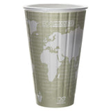 World Art Insulated Compostable Hot Cups by ECO PRODUCTS – 16 ounces, Paper, Green, Pack of 600, Model EP-BNHC16-WD