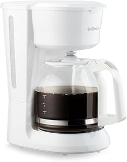 Betty Crocker 12-Cup Drip Coffee Maker, Glass Carafe, BC-5729W, White